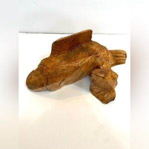 Vintage Carved Natural Wooden Wine Holder EUC